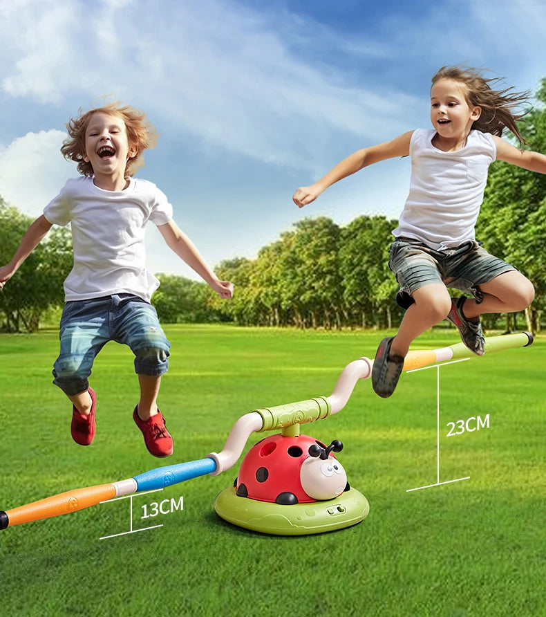 Jump And Toss Toy 3 in 1 Ladybug Multifunction Exercise Machine Ferrule Jump Rocket Launcher Sports Game Outdoor Educational Toy