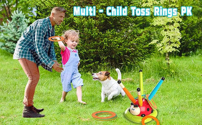 Jump And Toss Toy 3 in 1 Ladybug Multifunction Exercise Machine Ferrule Jump Rocket Launcher Sports Game Outdoor Educational Toy