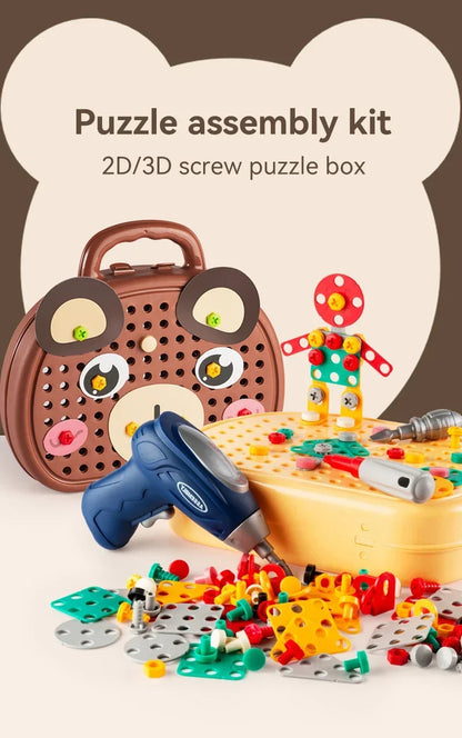 Children Power Toolbox Assembly Puzzle  3D Puzzle Construction Set