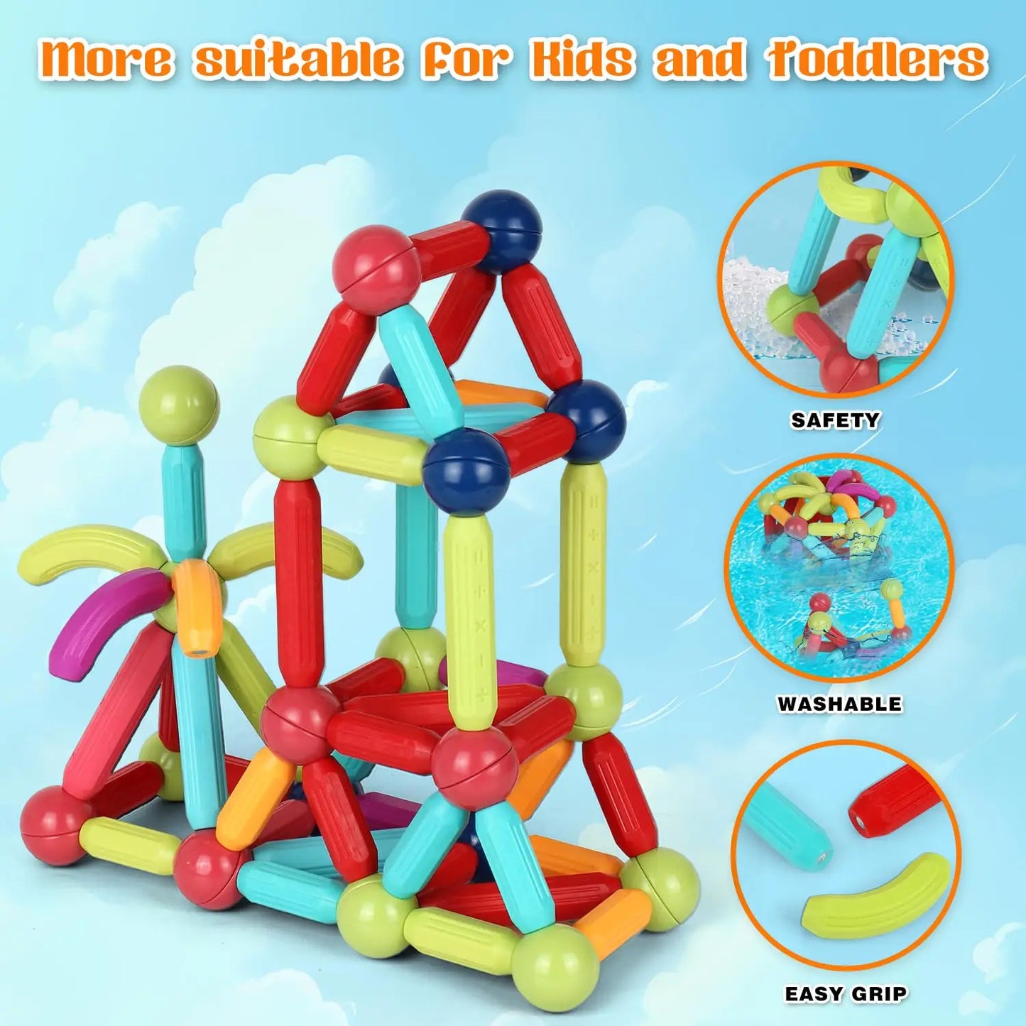 Magnetic Stick Toy Building Blocks Short Stick Long Stick