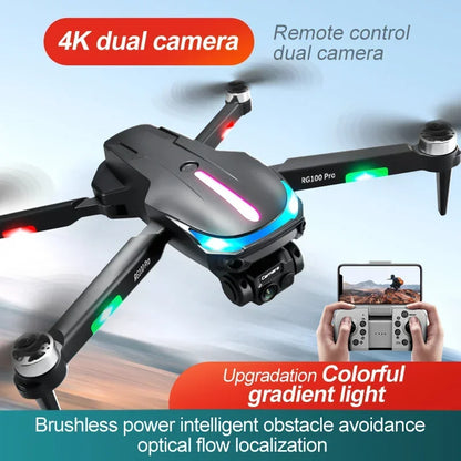 2023New RG100 Pro Drone WIFI FPV MINI 4K HD Professional Dual Camera With Three-sided Obstacle Avoidance ESC Quadcopter Toy Gift