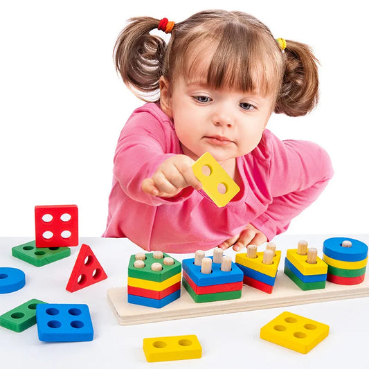 Montessori Wooden Stacking and Sorting Toy Educational Shape