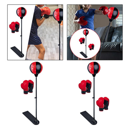 Height-Adjustable Kids Boxing Set with Gloves and Pump