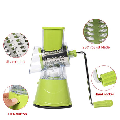 Manual Rotary Cheese Grater for Vegetable Cutter