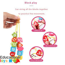 Wooden Learning Clock with Lacing